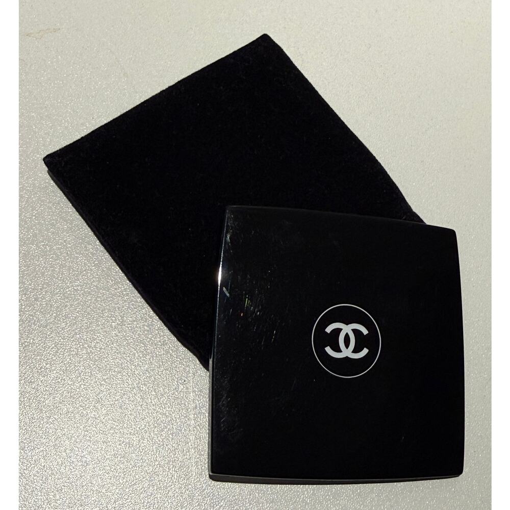 Chanel Mini Black Single Sided "CC" Compact Mirror – 3" x 3"